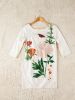 New fashion ladies casual dress three quarter sleeve with Chinoiserie printing 