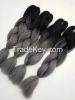 Wholesale Synthetic Jumbo Ombre Braiding Hair Extension 24" 100g/piece Black/dark grey African Ombre Box Braiding Styles