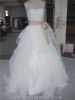 Oganza tulle satin wedding dress bridal gown basic style with ribbon sash, factory price