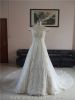 Lace tulle v neckline off-shoulder maternity cathedal wedding dress bridal gown