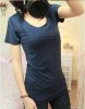 Cheapest price bulk producing plain blank cotton crew neck short sleev