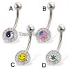 Crystal navel belly piercing ring belly jewelry