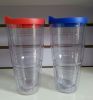 double wall clear plastic mug in various colors double wall plastic cu