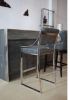 upholstery bar stool with stainless steel frame