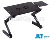 Adjustable vented laptop table with fans