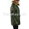 Seibertron M65 Slim Fit Field Coat Raccoon Fur Collar Hooded Jacket Parka Winter Long Coat