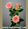 110cm 3 heads artificial flower of pink silk rose branch