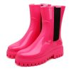 Women's Short Ankle Rain Boots Lightweight Chelsea Rubber Waterproof Booties