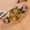 Weaved Rope Band Thread Knitted  Braided Watches for Women Lady Dames Horloge