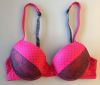  Ladies fancy print moulded cup bra & brief set underwear  with contrast lace