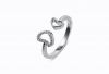 Silver J 925 sterling silver ring inlaid cubic zirconia stone for gift