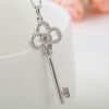  Fashion jewelry Zircon plated sterling silver pendant necklace key-shaped jewelry chains pendant