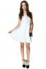 White Cutout Back Casual Dress for Women