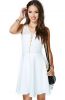 White Cutout Back Casual Dress for Women