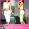 wholesale women sexy crop top party dress skirt set