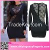 wholesale cheap price fashion white and black lace evening dress