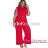 high quality new arrival women wide leg jumpsuit with belt