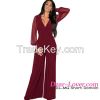 wholesale fashion long mesh sleeves ladies jumpsuit