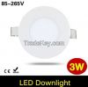 Ultra Thin 3W Recessed LED Panel Downlight AC 85V-265V LED Ceiling