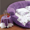 Romantic Purple Fabric Round Bed, Princess Bed, Double Bed