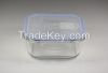 Glass Rectangular food Storage Container with PP Lid