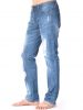 Men's 100% cotton straight leg denim jeans with destroy effect