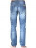 Men's 100% cotton straight leg denim jeans with destroy effect