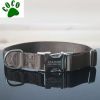 Brown Customized plain nylon dog collars with Laser Etched Personalized Buckle