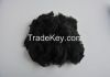 Super black recycled polyester staple fiber