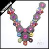 acrylic stones beaded colorful neckline JCB-00020