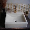 Crystal White Bathroom Over-mounted Sink with Faucet Hole