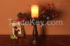 Home Impressions 18"H Brown Cedar candle holder with Mixed Pine Centerpiece,include 1 glass top,battery operated