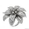 Sterling Silver Flower White Cubic Zirconia Ring