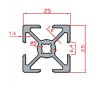 25x25 Industrial Aluminium profile