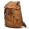Outdoor travel dayily use genuine leather trim casual vintage canvas backpack