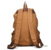 Outdoor travel dayily use genuine leather trim casual vintage canvas backpack
