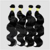 Top quality unprocessed Indian body wave virgin hair 100 g /piece Off Black color