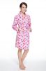 Women's Floral Cotton Flannel Bathrobe