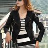 Women's Stylish Slim Fit PU Leather Short Jacket Coat Outwear