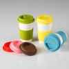 Travel Ceramic Coffee Mug, with silicone lid and sleeve