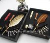 natural feather pen set for wedding gift set