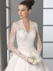 Ball Gown V Neck Long Sleeve Natural Waist Floor Length Satin Wedding Dress