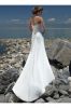 Sheath Scoop Sleeveless Beaded Floor Length Chiffon Beach Wedding Dresses 