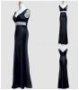 High Quality Long Elegant Satin Evening Dress Formal Dresses Sexy V Neck Evening Gown Crystal Belt Evening Dresse Floor Length