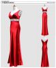 High Quality Long Elegant Satin Evening Dress Formal Dresses Sexy V Neck Evening Gown Crystal Belt Evening Dresse Floor Length