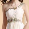 Goddness Dress Women One Shoulder Evening Dress Long 2014 Evening Party Dress Chiffon Embroidery Flower Elegant Flowing Gown