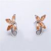 Stud earrings zircon brass rhodium plating jewelry