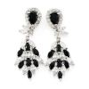 Chandelier earrings zircon brass rhodium plating jewelry