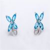 Stud earrings zircon brass rhodium plating jewelry