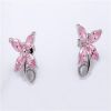 Stud earrings zircon brass rhodium plating jewelry